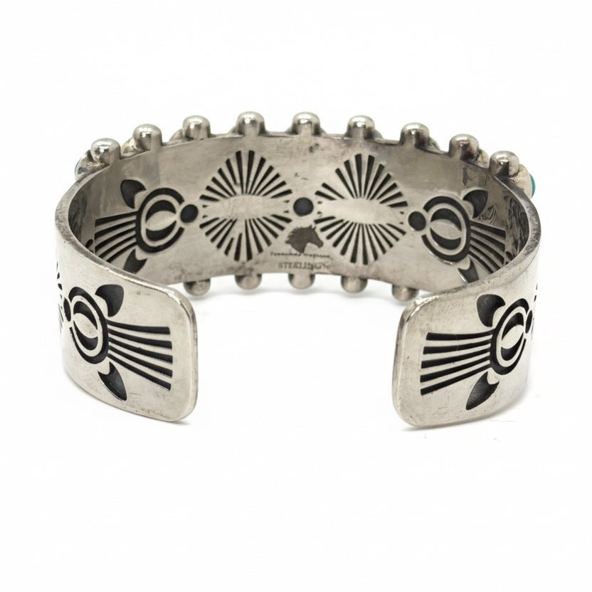 Payson Extra - Large Men’s 27 - Stone Cuff Bracelet In Premium Kingman— by TM - Turquoise Mustang