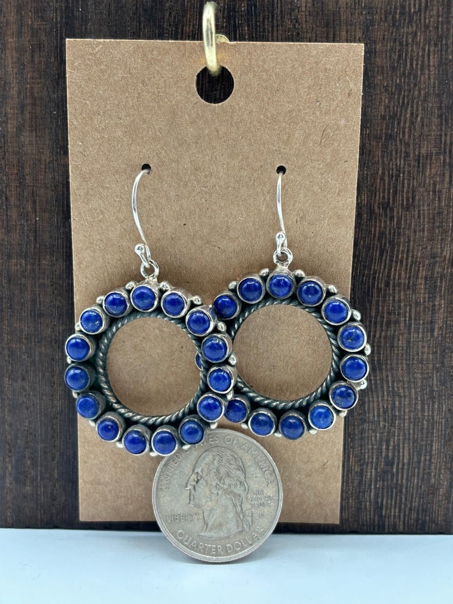 The Wallflower Circle Earrings - Turquoise Mustang