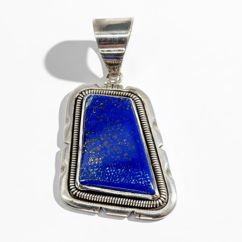 Greeley Rhombus Pendant in Premium Lapis - Turquoise Mustang