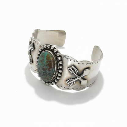 The Suncup Cuff Bracelet in Sage Green Kingman — Dan Dodson Legacy Collection - Turquoise Mustang