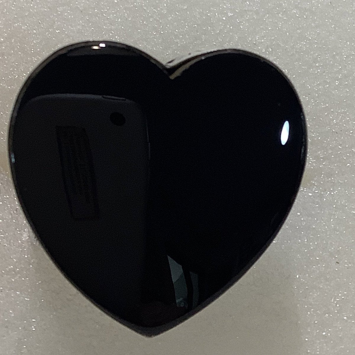 Ring, Onyx, Heart with Stamped bezel, DD - Turquoise Mustang