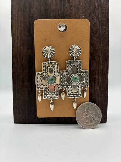 The Blue - Eyed Mary Earrings - Turquoise Mustang