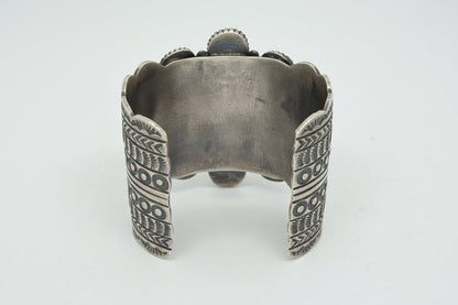 White Buffalo Cluster Cuff, Jimmie Yazzie - Turquoise Mustang