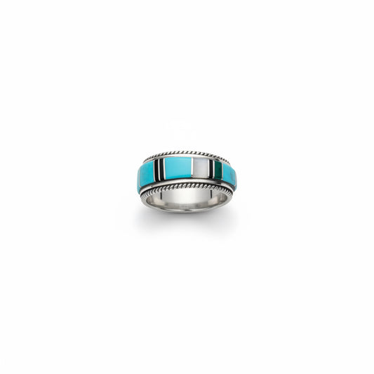 Rings, Inlay Multi Color & Sterling Silver, Deidre Lona - Turquoise Mustang
