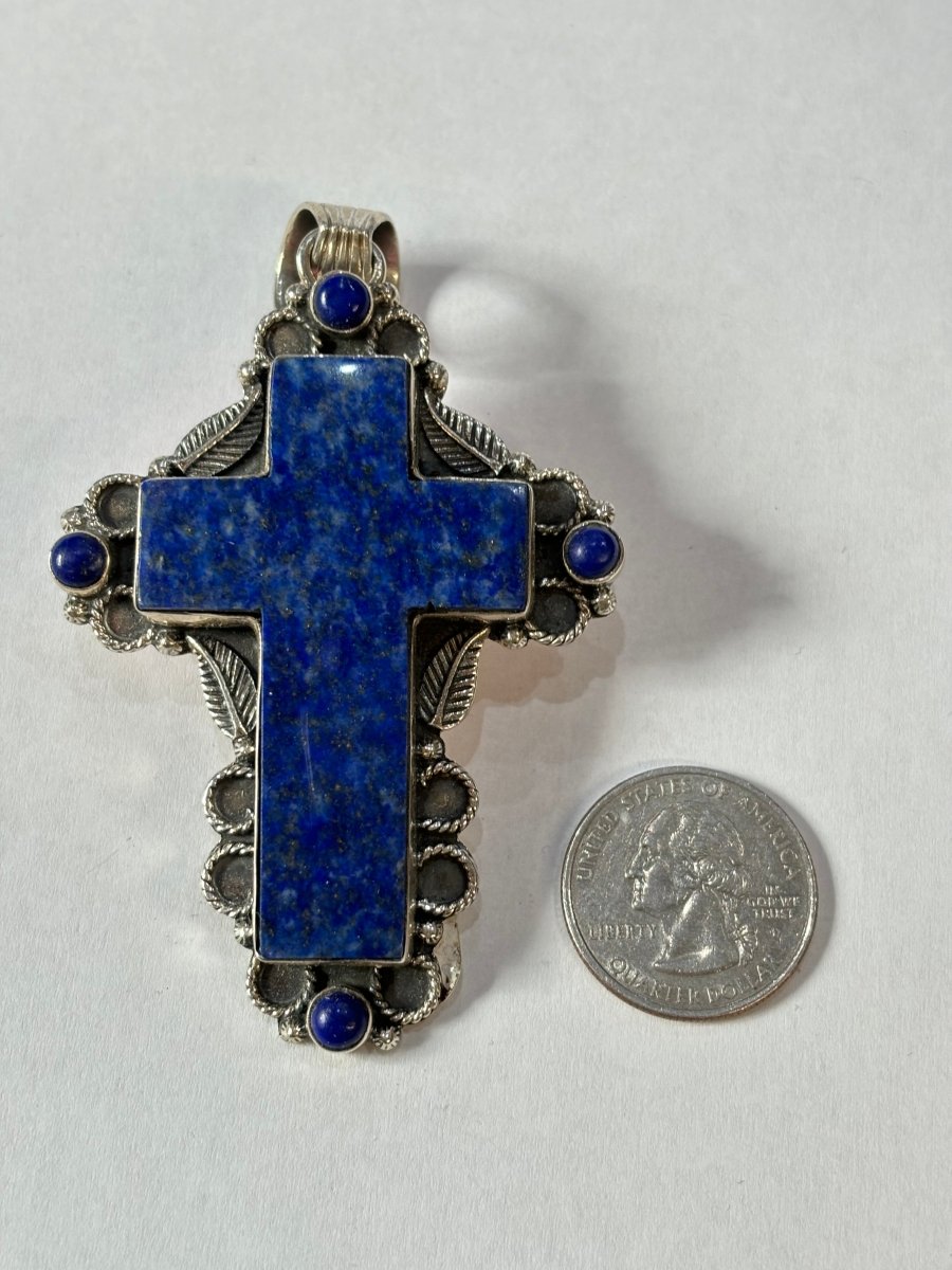 The Primrose Cross Pendant - Turquoise Mustang
