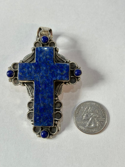 The Primrose Cross Pendant - Turquoise Mustang