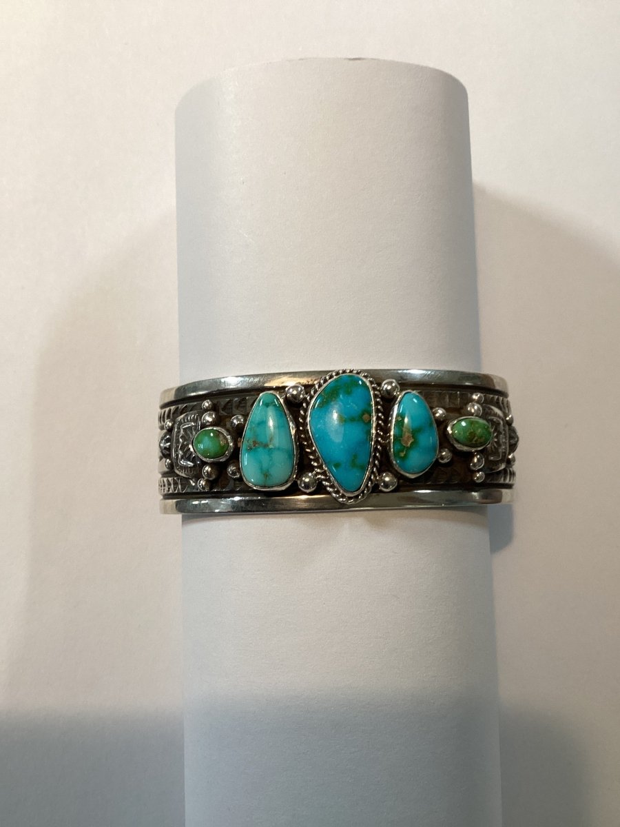 Bracelet, 5 - Stone Oval Sonoran Gold, Happy Piasso - Turquoise Mustang