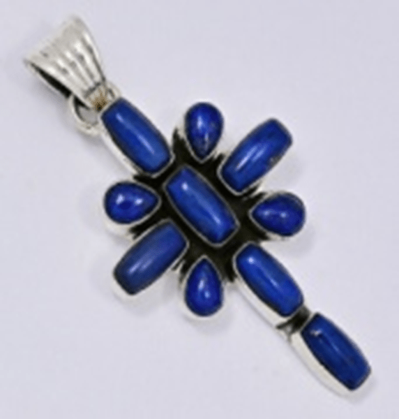 The Peace Lily Damselfly Cross Pendant - Turquoise Mustang