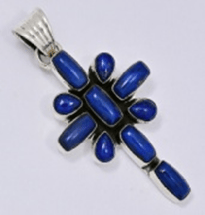 The Peace Lily Damselfly Cross Pendant - Turquoise Mustang