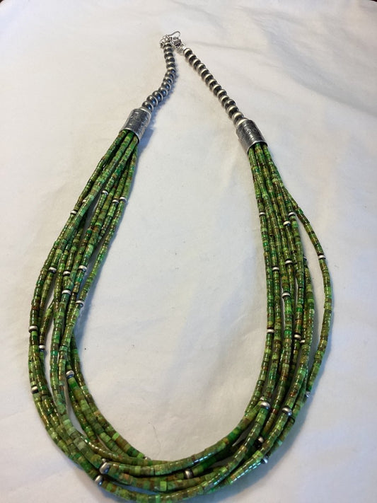 Carico Lake Heishi Necklace - Turquoise Mustang