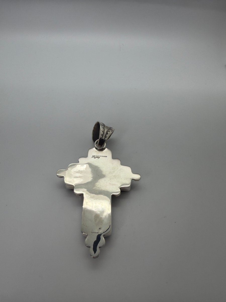 The Sunflower Cross Pendant in Black Onyx - Turquoise Mustang