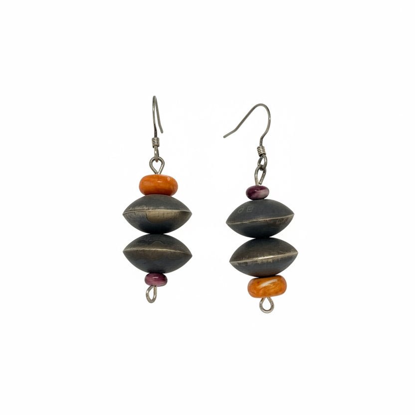 Navajo Pearl & Spiny Oyster Drops by Sophia Becenti - Turquoise Mustang