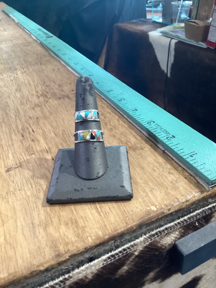 Small Rings, Multi Color & Sterling Silver, Gloria Tucson - Turquoise Mustang