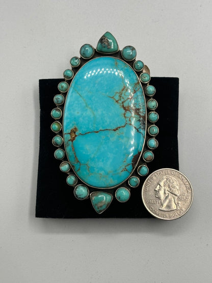 The Desert Rose Oval Ring - Turquoise Mustang