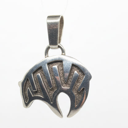 Sterling Silver Spirit Bear Pendant, Allison Snowhawk - Turquoise Mustang