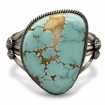 Number 8 Turquoise, Rope Bezel, Starbursts, 100+ ct, by Michael Calditto - Turquoise Mustang