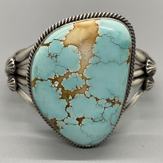 Number 8 Turquoise, Rope Bezel, Starbursts, 100+ ct, by Michael Calditto - Turquoise Mustang