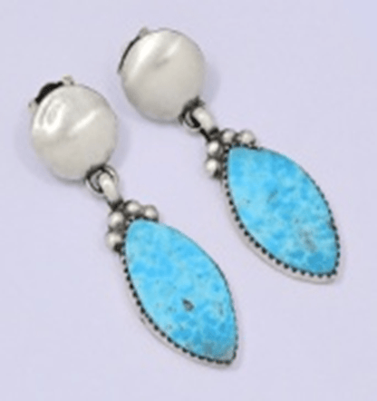 The Snowdrop Marquis Earrings by Turquoise Mustang — Multiple Stones - Turquoise Mustang