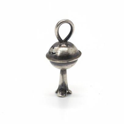 Petite Squash Blossom, all silver, saucer globe, thin bale, Monica Smith - Turquoise Mustang