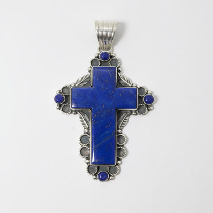 The Primrose Cross Pendant in Premium Lapis - Turquoise Mustang