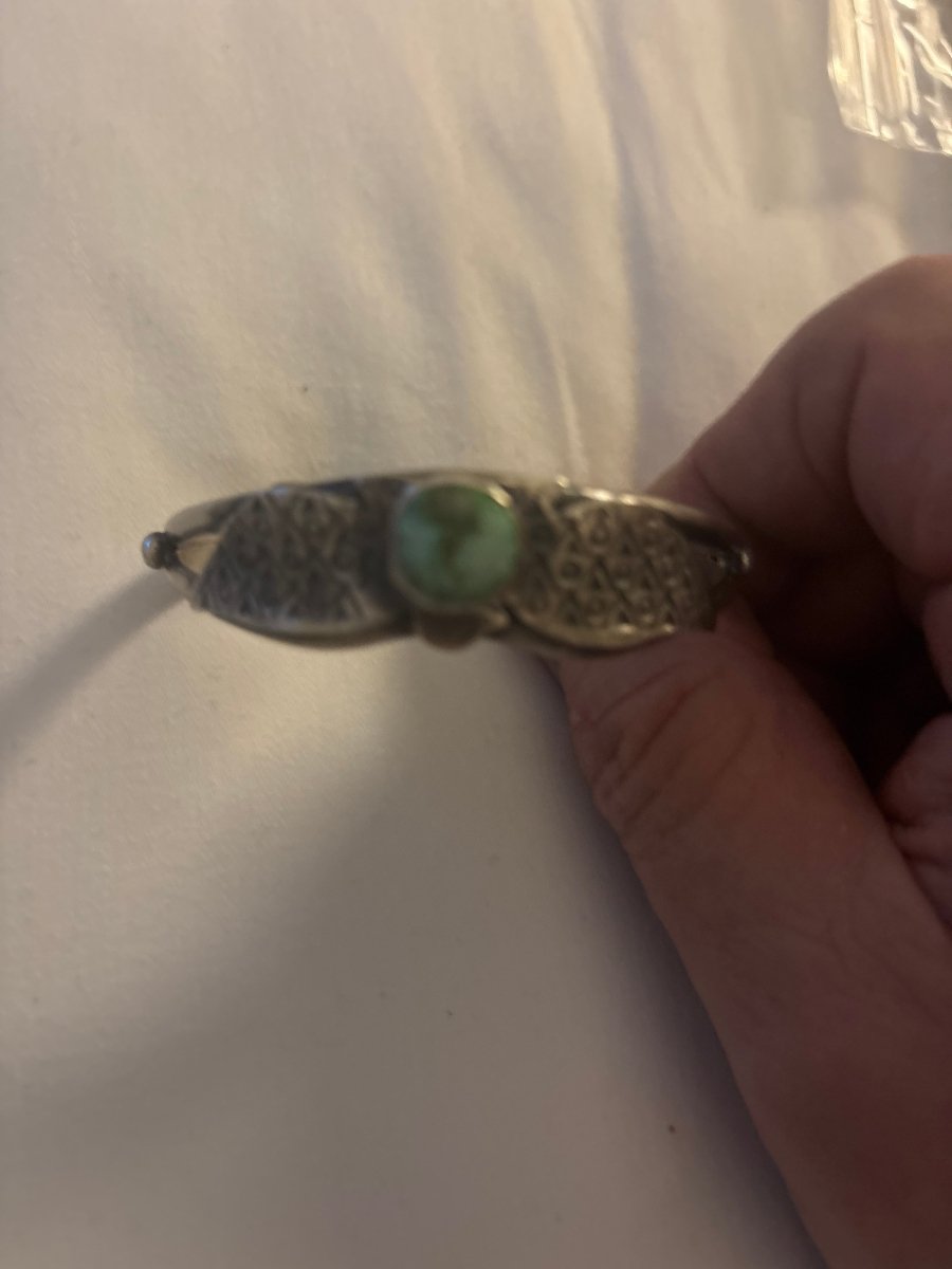 Samson Etsitty Thunderbird Turquoise Cuff - Turquoise Mustang