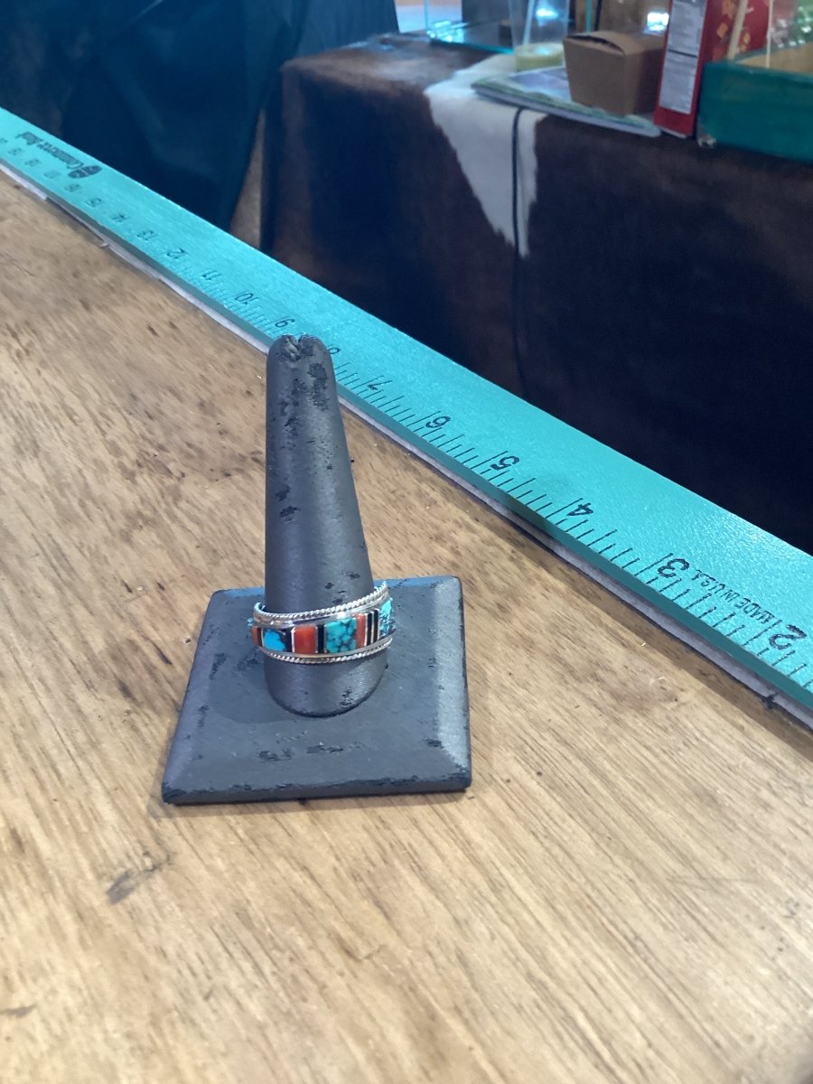 Rings, Inlay Multi Color & Sterling Silver, Deidre Lona - Turquoise Mustang