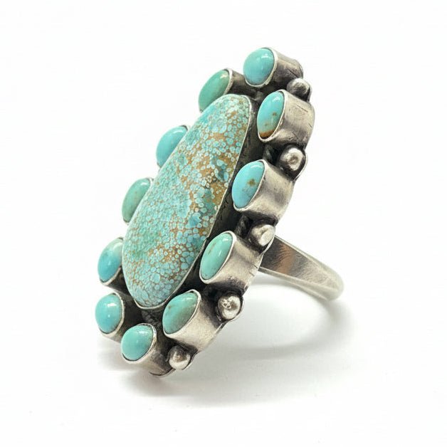 Twelve Stone Cluster Premium Number 8, Adjustable Peterson Johnson - Turquoise Mustang