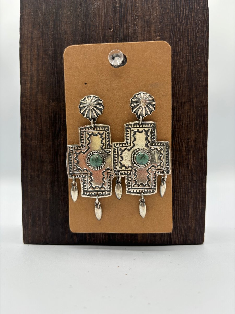 The Blue - Eyed Mary Earrings - Turquoise Mustang