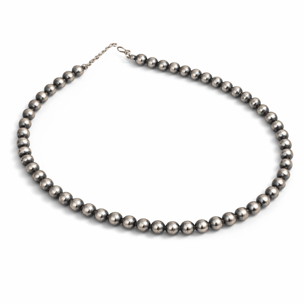 8mm Mustang Silver Pearls - Turquoise Mustang