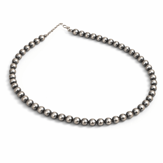 8mm Mustang Silver Pearls - Turquoise Mustang