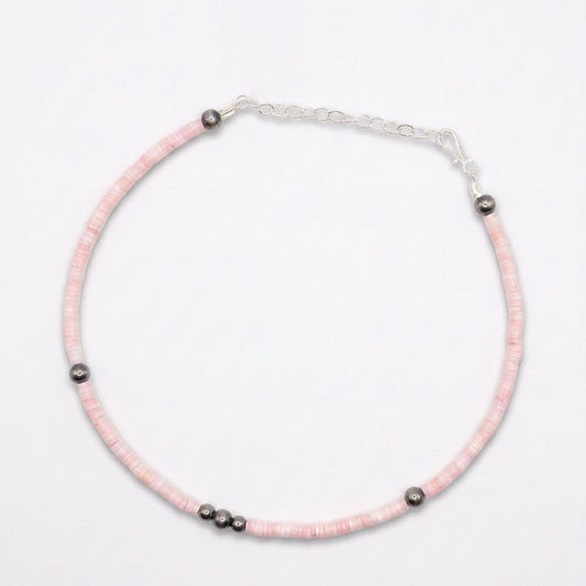 12-14” Pink Conch Necklace - Turquoise Mustang