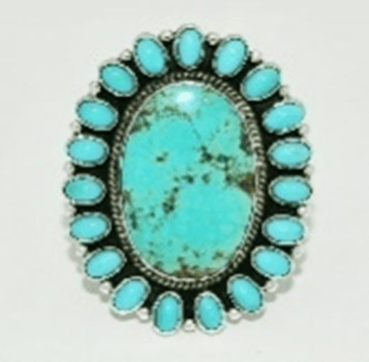 The Buttercup Oval Cluster Ring by Turquoise Mustang — Multiple Stones - Turquoise Mustang