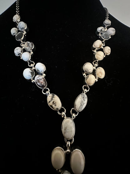 White Buffalo Lariat Necklace & Earrings Set – by Leonard Kee - Turquoise Mustang