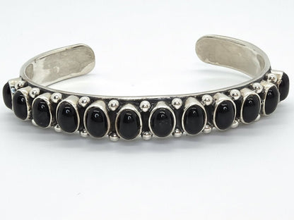 12 stone Oval Black Onyx Cuff, Dan Dodson - Turquoise Mustang
