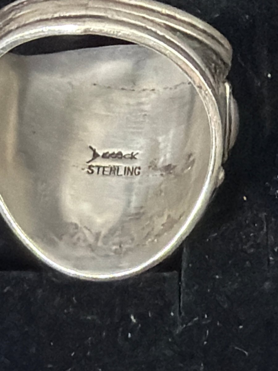 Oval Shape Ring Deep Green Turquoise , Size 10.75 Derrick Gordon - Turquoise Mustang