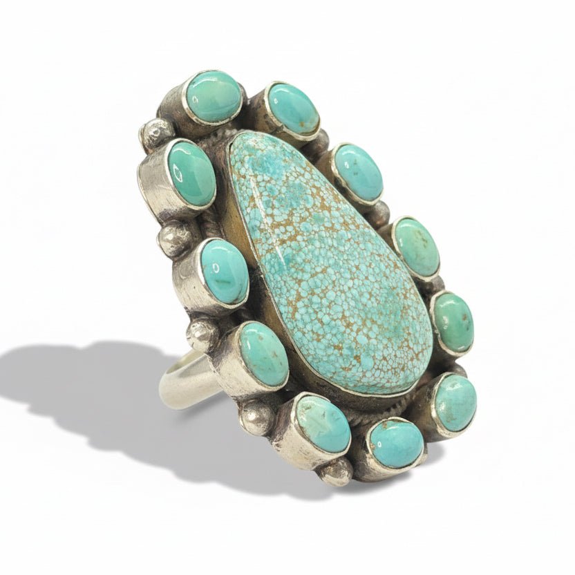 Twelve Stone Cluster Premium Number 8, Adjustable Peterson Johnson - Turquoise Mustang