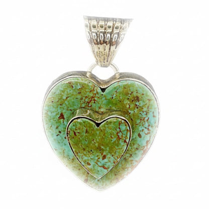 Double - Stacked Heart in Sage Green Kingman, by Dan Dodson - Turquoise Mustang