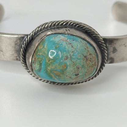 Pueblo Cuff, 8 Turquoise, Danny Henio - Turquoise Mustang