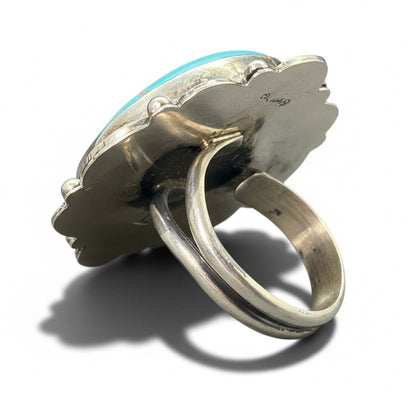 Kingman Turquoise Ring, Adjustable Tia Long - Turquoise Mustang