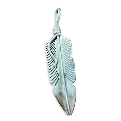 The Yarrow Feather Pendant - Turquoise Mustang