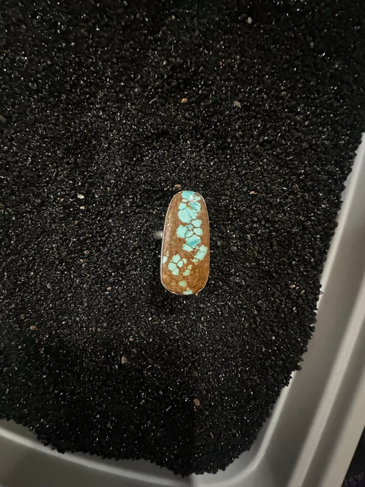 Large Freeform 8 Turquoise Ring - Turquoise Mustang