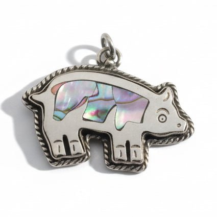 Inlaid Abalone Pig, Unknown - Turquoise Mustang