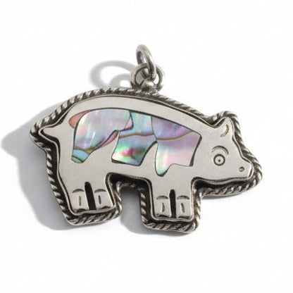 Inlaid Abalone Pig, Unknown - Turquoise Mustang
