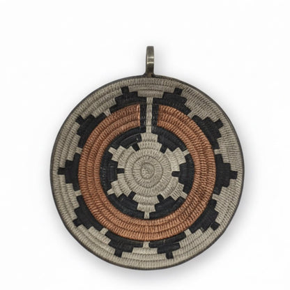 Navajo Basket Pendant, Ronald Begay - Turquoise Mustang