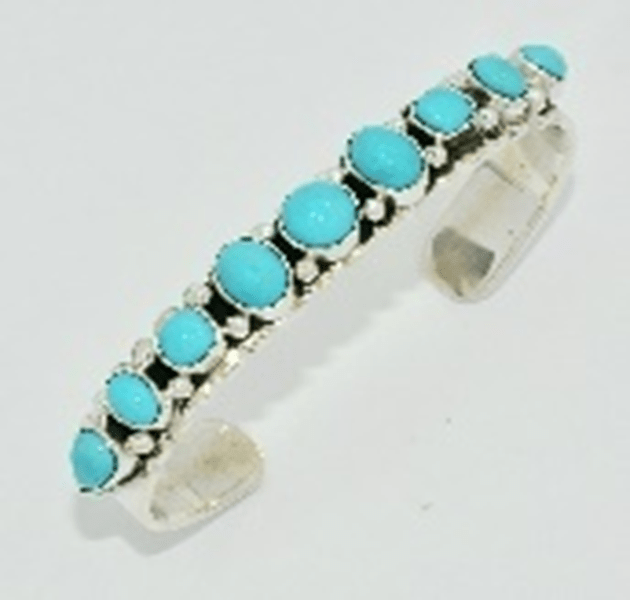 The Flannel Flower Cuff - Turquoise Mustang