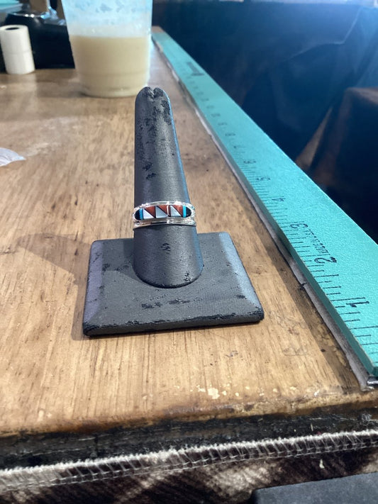 Small Rings, Multi Color & Sterling Silver , James Cheami - Turquoise Mustang