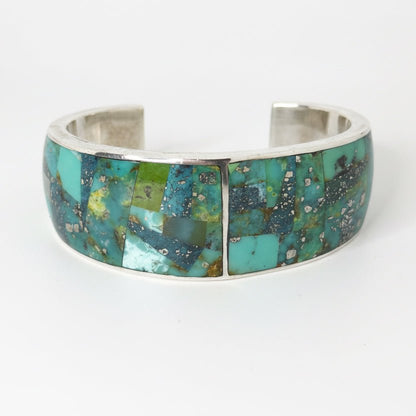 Mixed Mine Mosaic Inlay Cuff, GL Studio - Turquoise Mustang