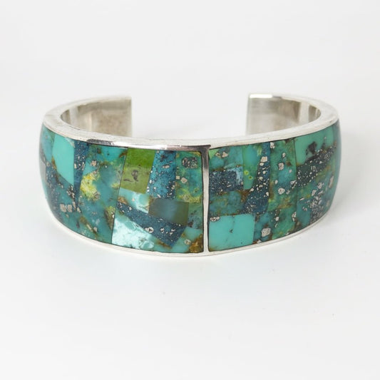 Mixed Mine Mosaic Inlay Cuff, GL Studio - Turquoise Mustang
