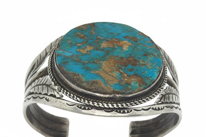 Vintage Natural Royston Mega Cuff Bracelet, by Tully Kee - Turquoise Mustang