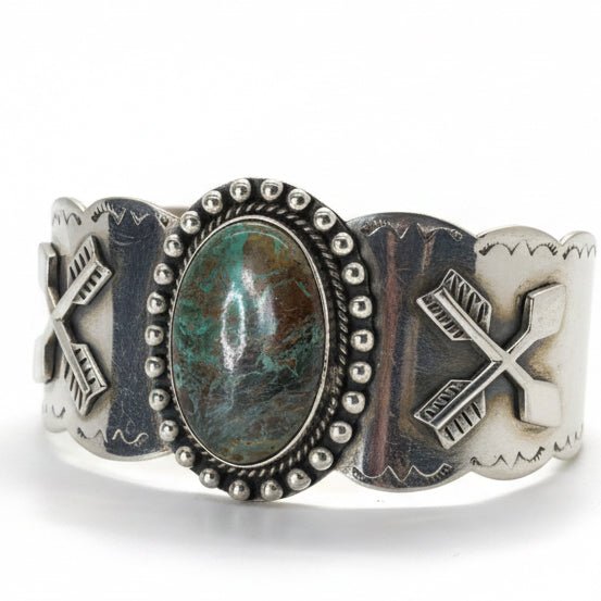 The Suncup Cuff Bracelet in Sage Green Kingman — Dan Dodson Legacy Collection - Turquoise Mustang